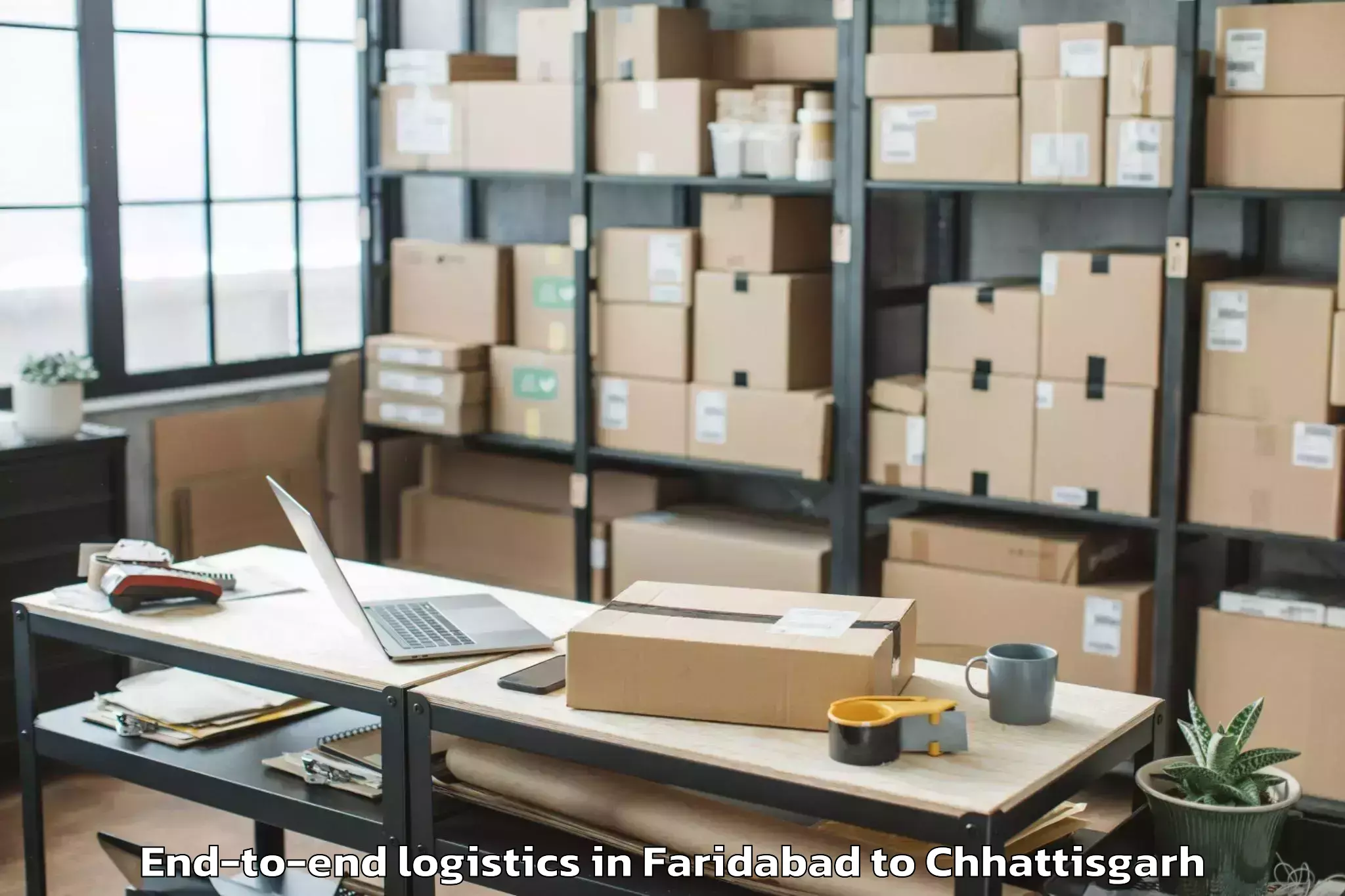 Professional Faridabad to Mungeli End To End Logistics